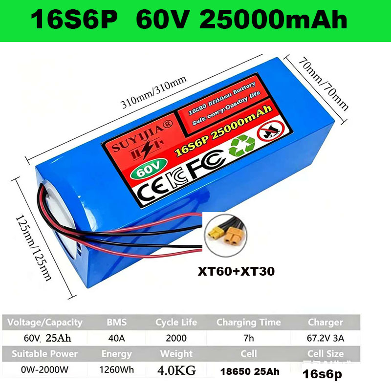 60V 18650 Lithium Battery Pack - 60V 30Ah Electric Scooter Battery review and price